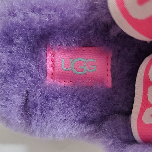 Ugg Fluff Yeah Pride Slide Sandals Purple Blue Rainbow Boho Colorful Size 5 - Picture 7 of 12